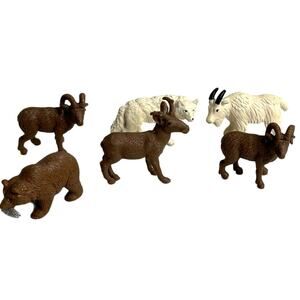 Safari Ltd Animals Set of 6 Bear Fish Pronghorn Ram Wolf Goat
